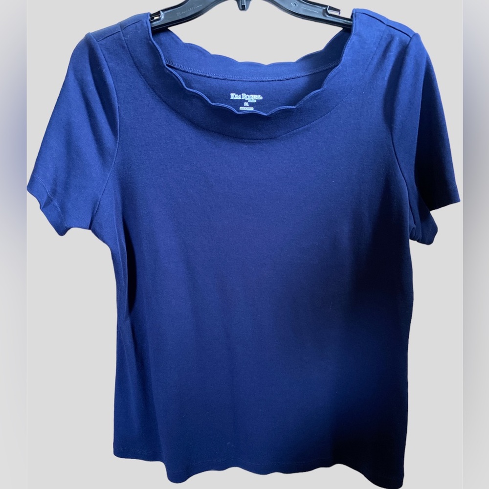 Kim Rogers Navy Blue Short Sleeve Shirt
